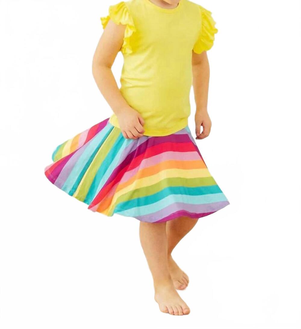 NEW MILA & ROSE girls cheerful stripes skort in multi